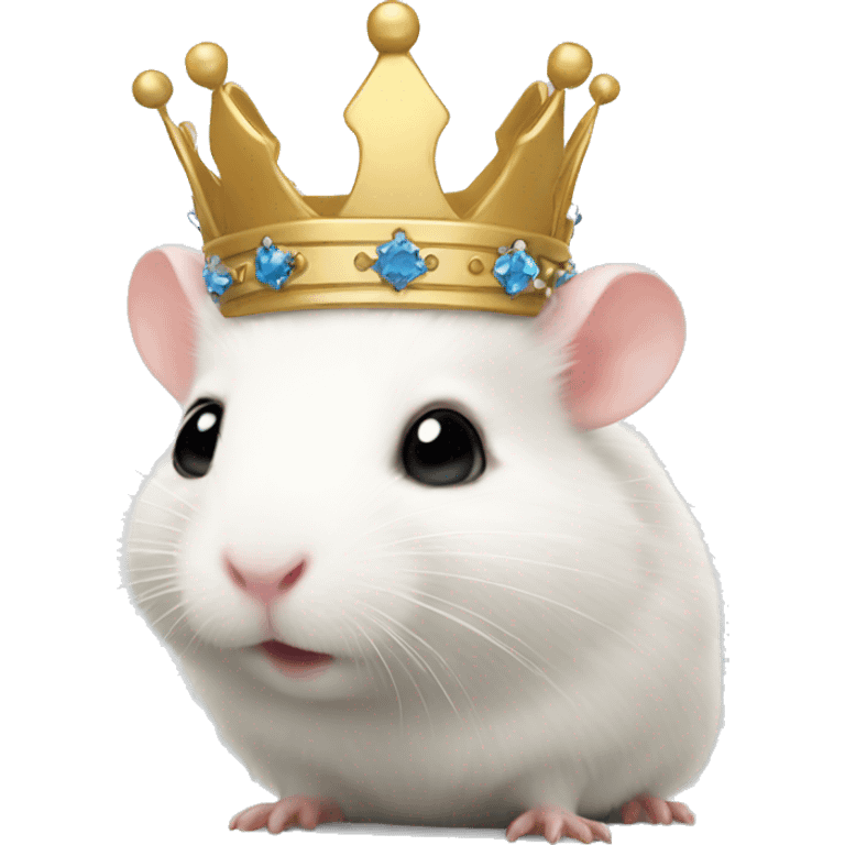 White hamster with a crown  emoji