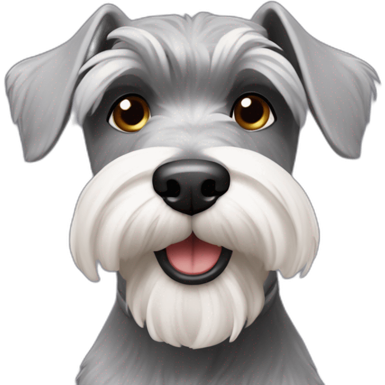 Schnauzer qui dit bonjour emoji