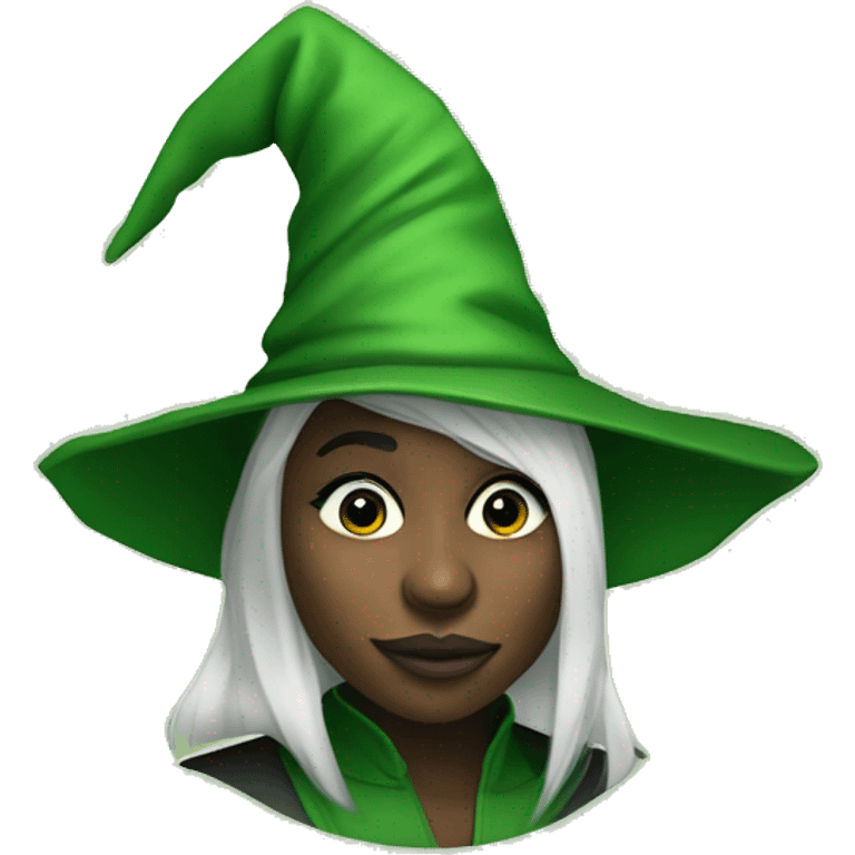 cynthia erivo with green skin and witch hat  emoji