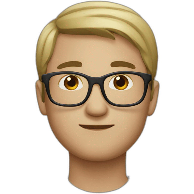 Man round face with glasses and low hair emoji