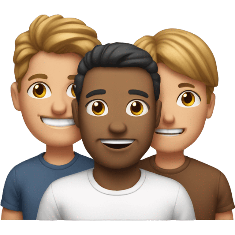 parents, 3 boys, one frenc bulldo emoji