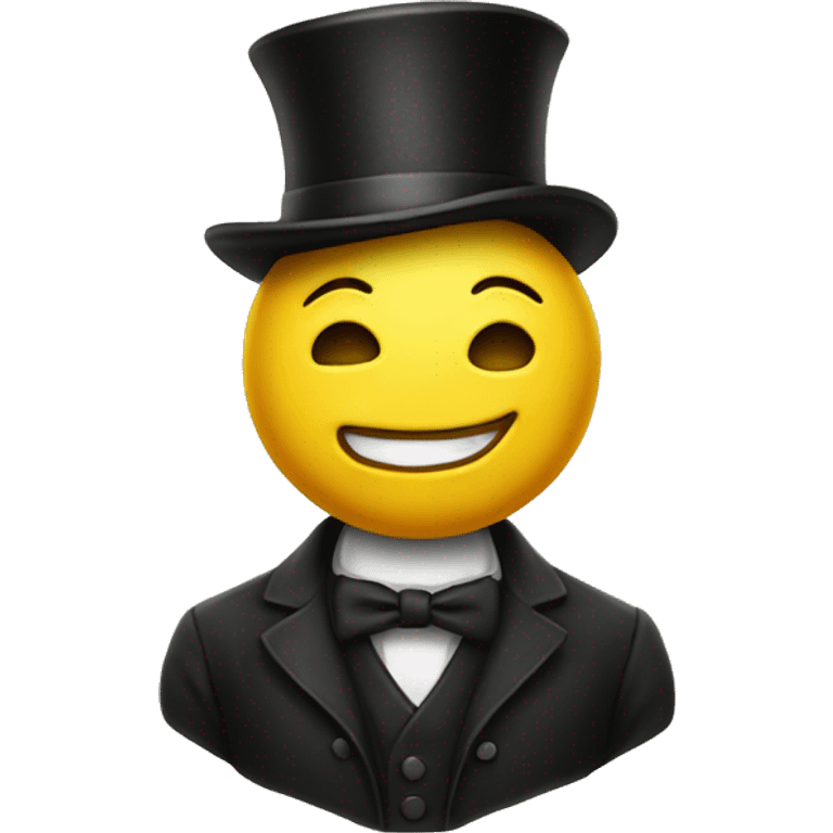 yellow emoji with tophat emoji