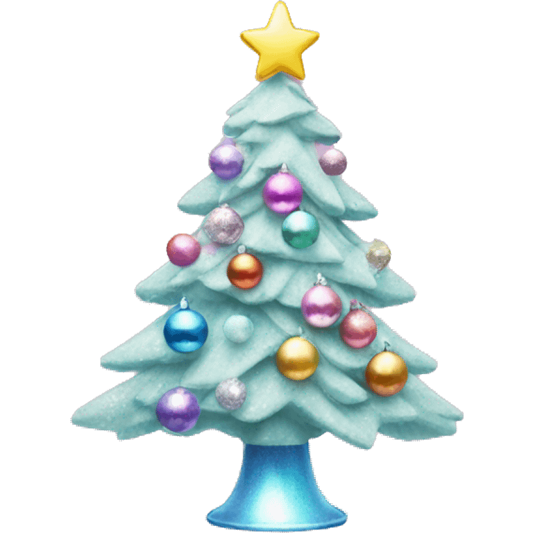 Pastel Christmas tree with disco ball topper emoji