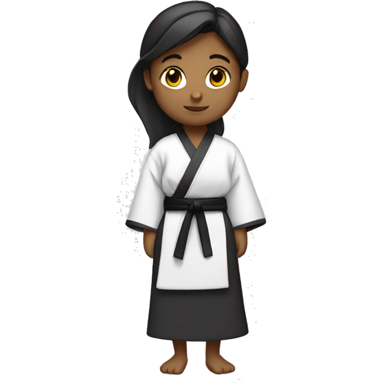 girl wearing a dobok white belt emoji