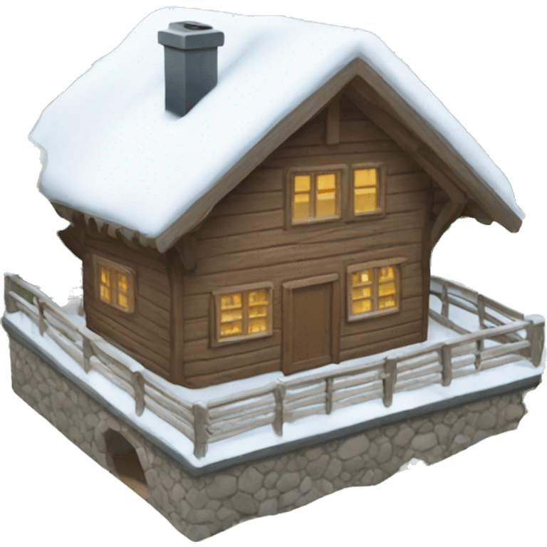 Winter chalet emoji