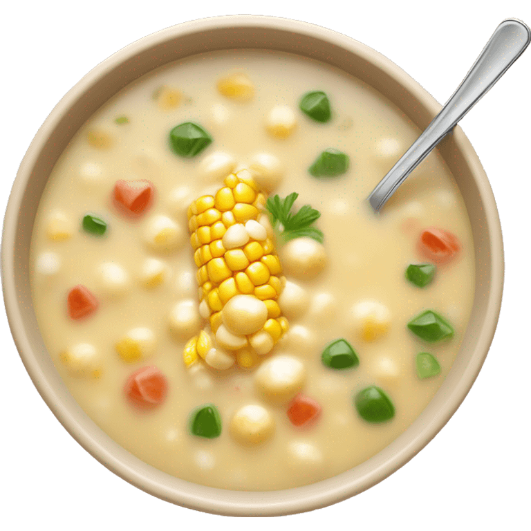 Hot corn chowder soup emoji