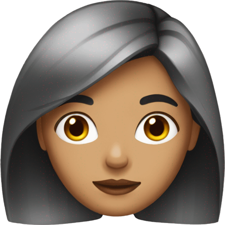 Girl with keratin hair emoji