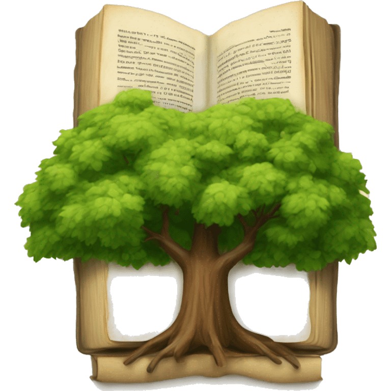 a book with a tree emoji