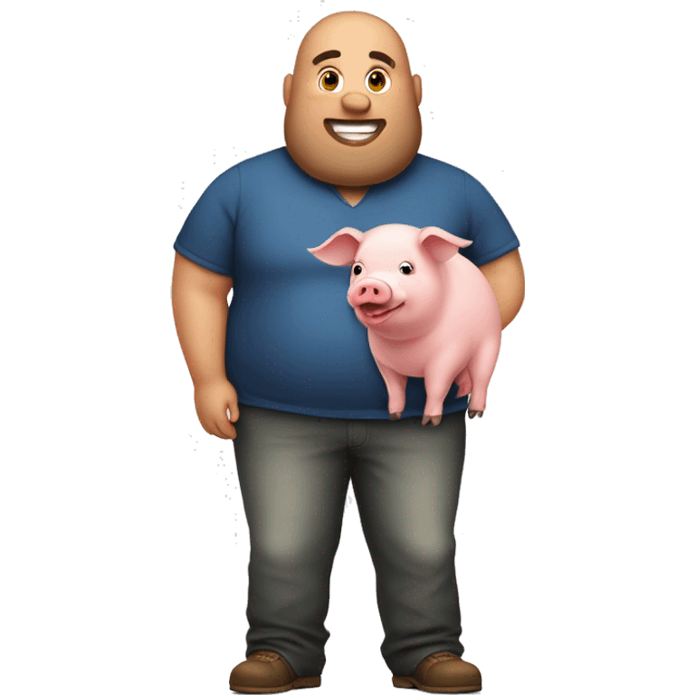  of plus sized man with pig  emoji