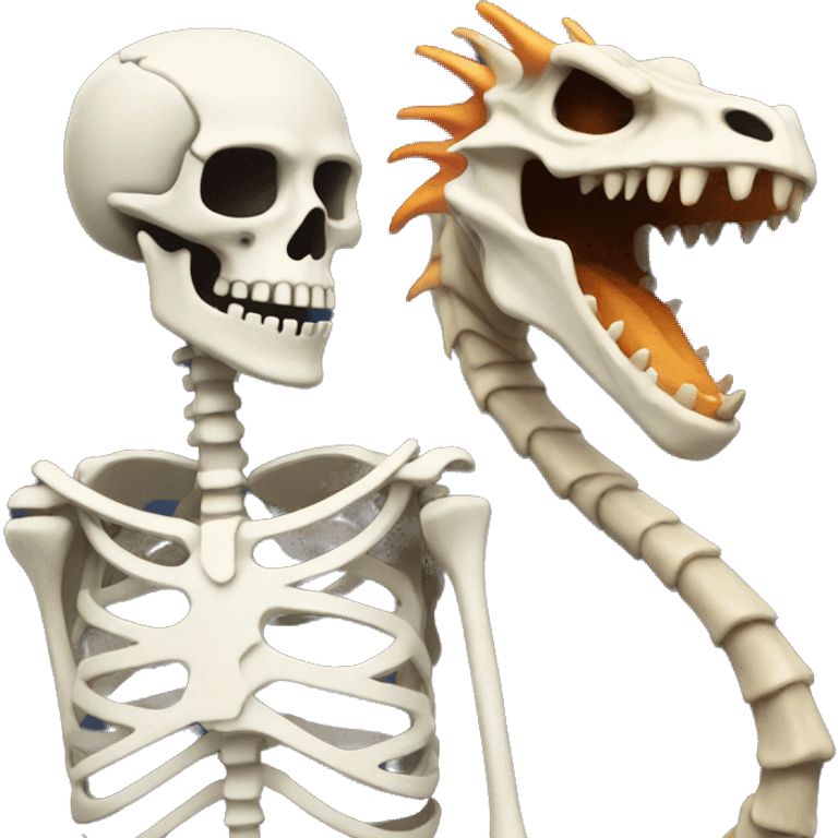 skeleton with a dragon emoji