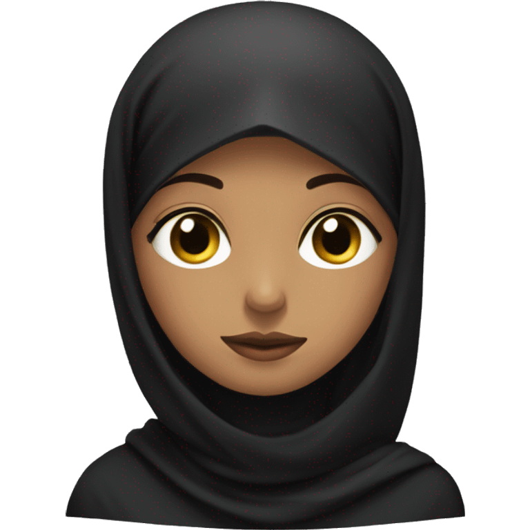 meditating woman with hazel eyes, wearing a black hijab emoji