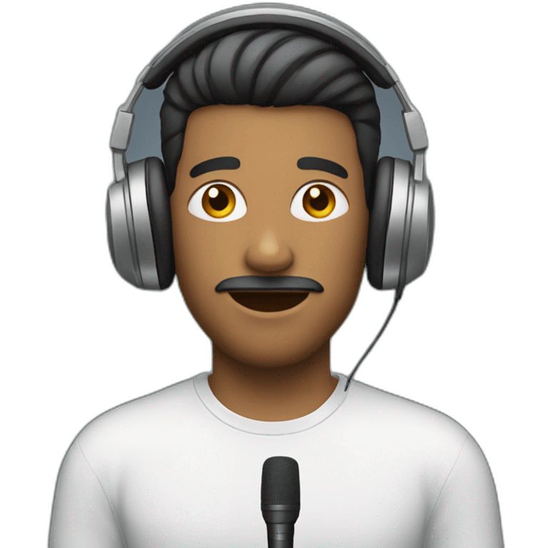 Man with microphone and headphones emoji