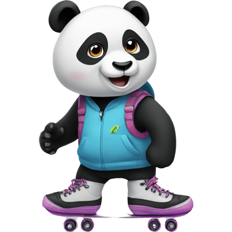 Panda with skates emoji