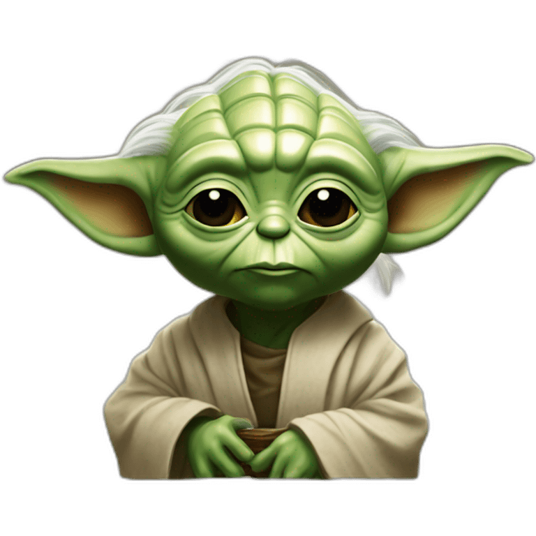 Yoda buvant une biè emoji