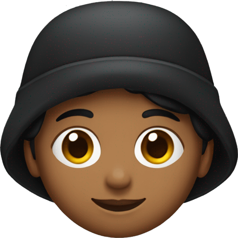 una persona de piel negra con nariz ancha y gorro rojo emoji