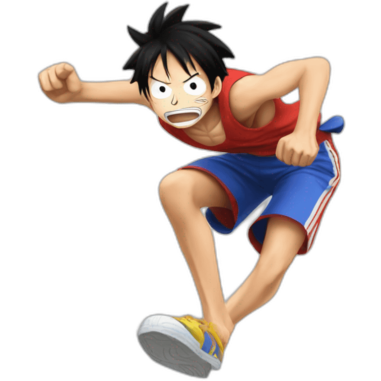 Luffy making sport emoji