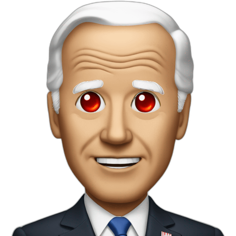 biden with red laser eyes emoji