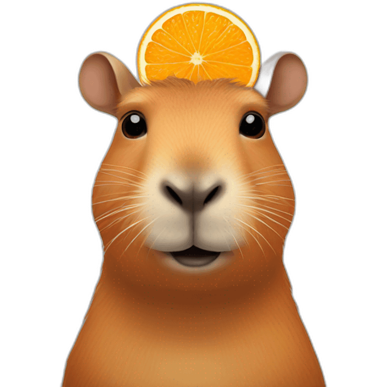 Capybara with orange on his head emoji