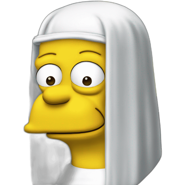 Homer simpson as Mona Lisa with eyes emoji