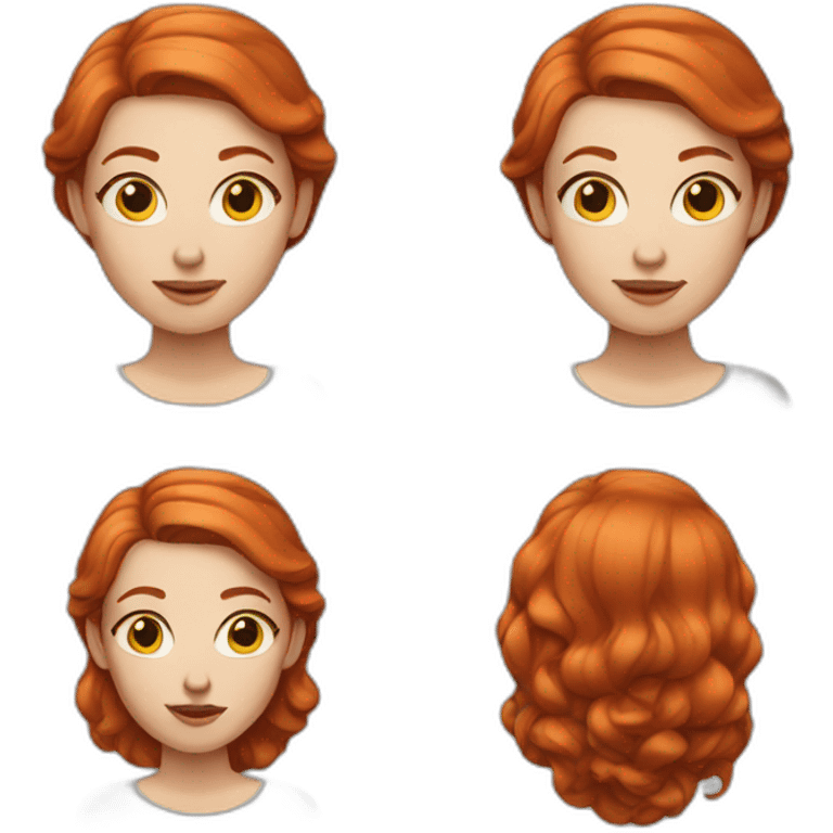 pale redheaded woman with a side part emoji