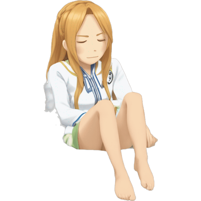 laying down sleeping full body Asuna anime sword art online one piece swim suiting  emoji