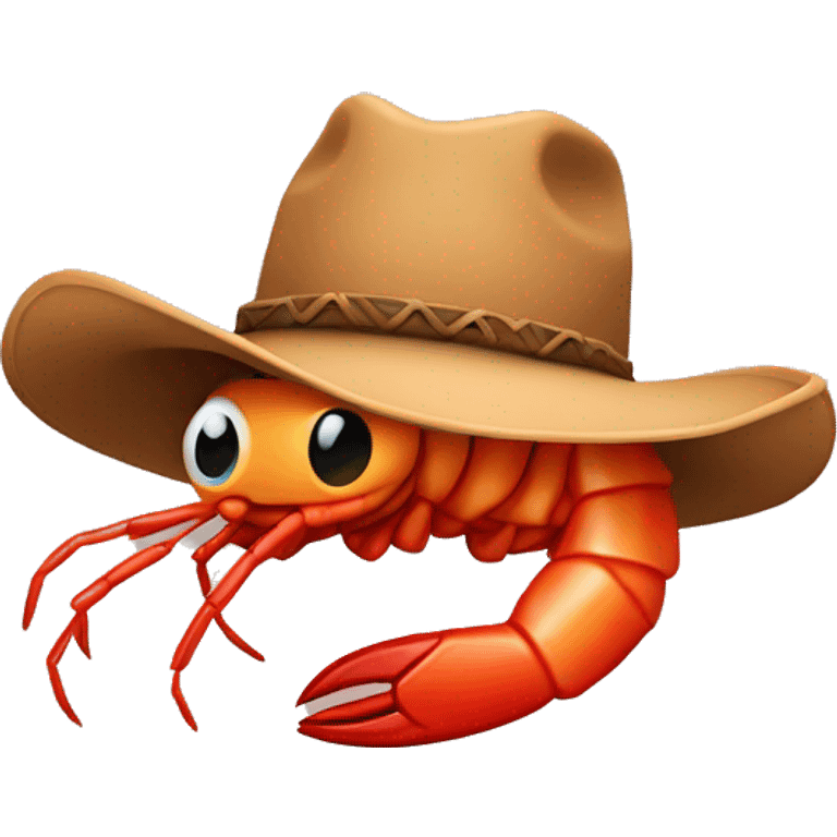 Shrimp wearing a cowboy hat emoji