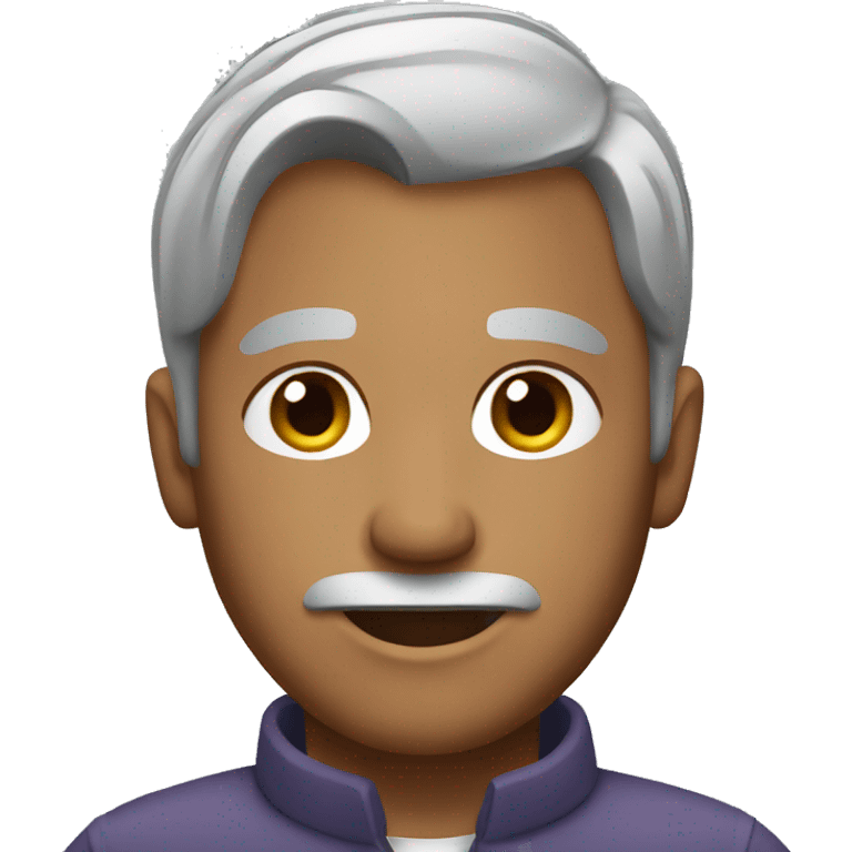 man with gray hair in a ponytail emoji