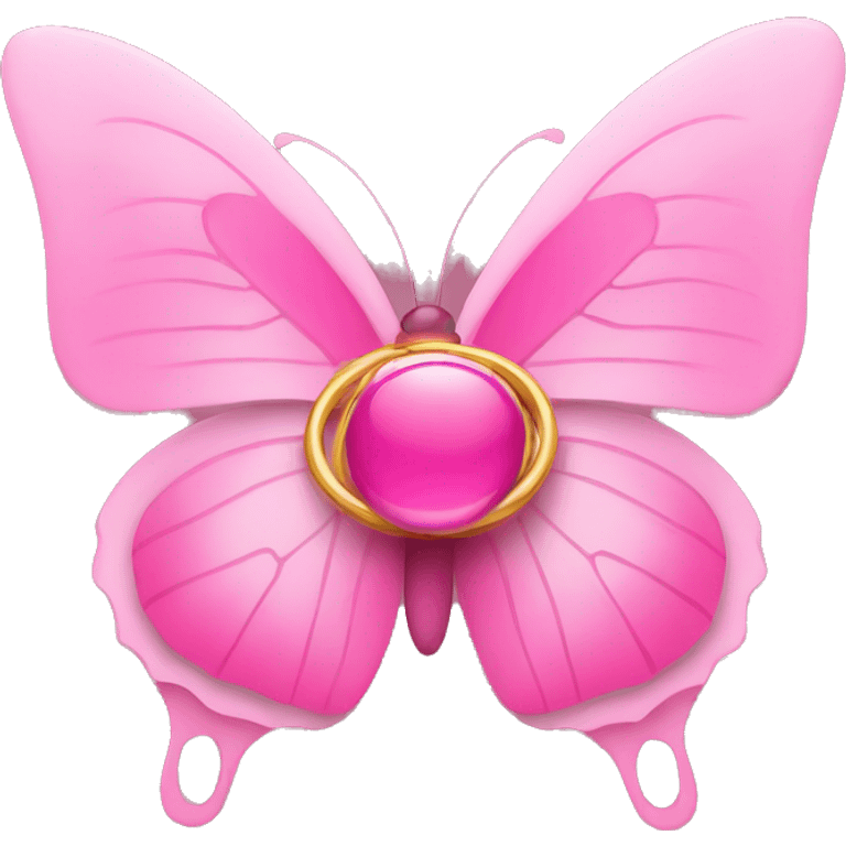 pink ring around pink butterfly emoji