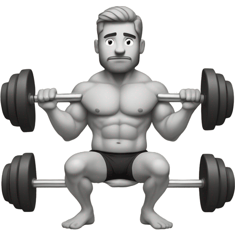 Man squatting barbell emoji