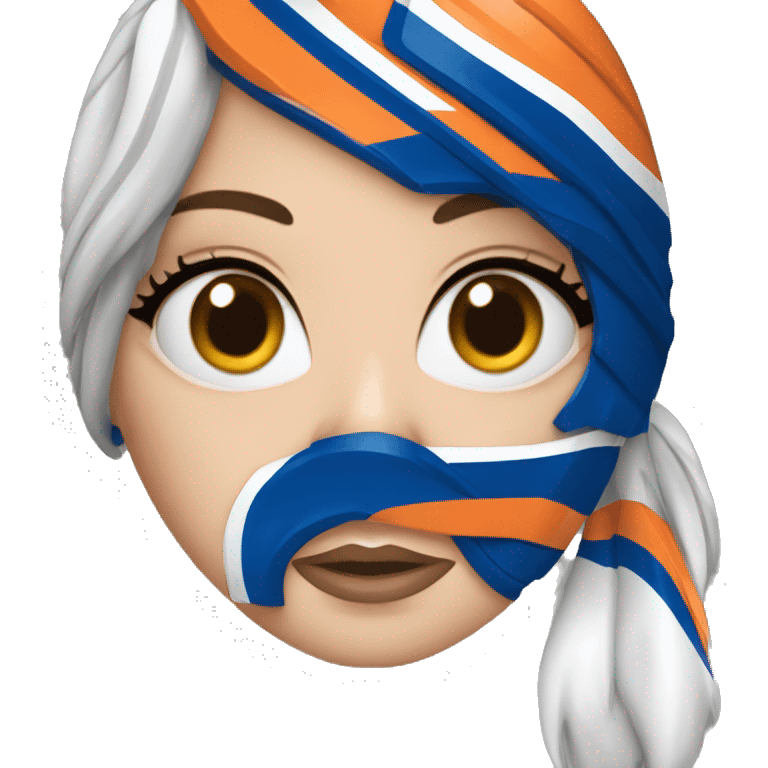 Edmonton oilers nhl blue eyes female fan emoji