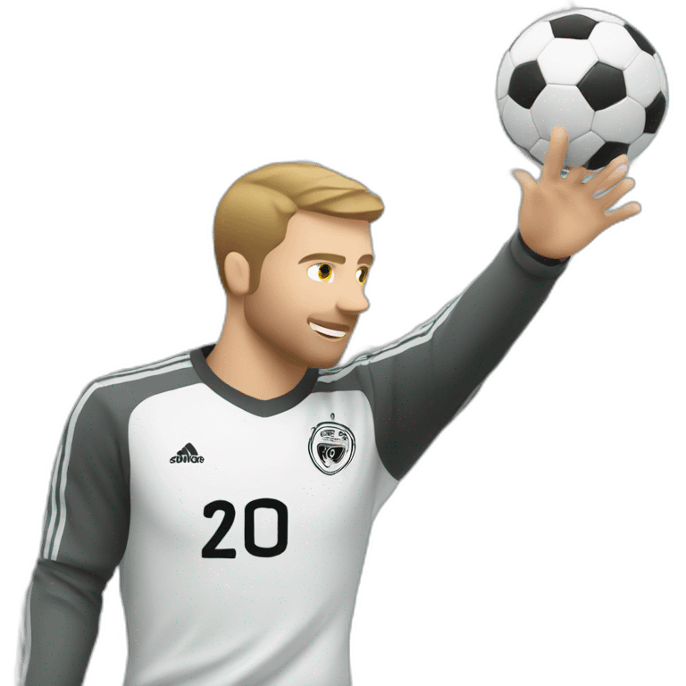 White European football player shooting in goal emoji