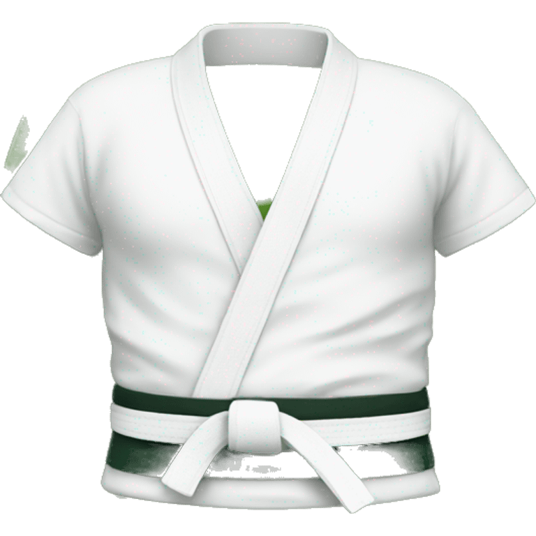 Green belt with white gi  emoji