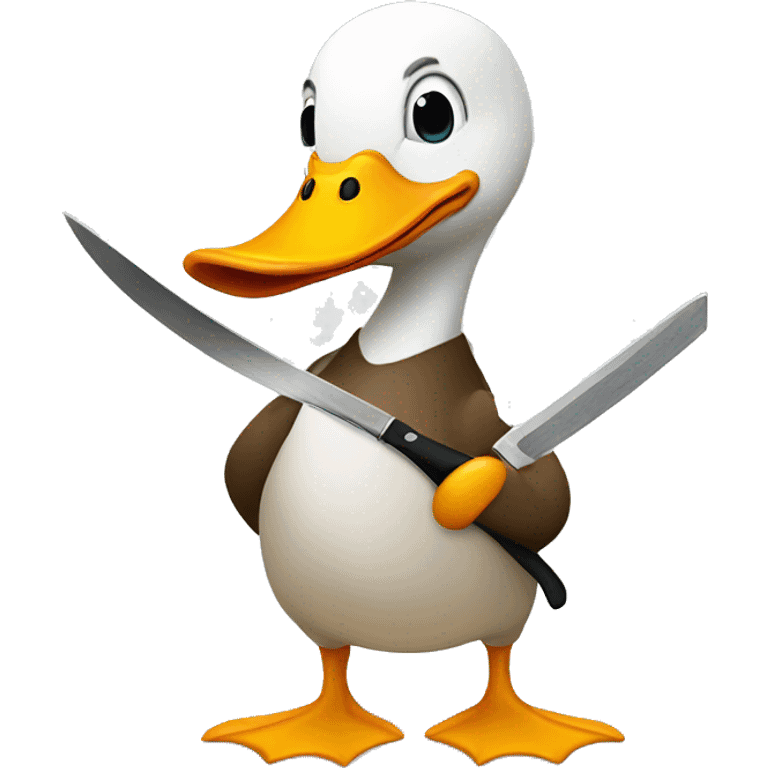 A duck with a knife  emoji