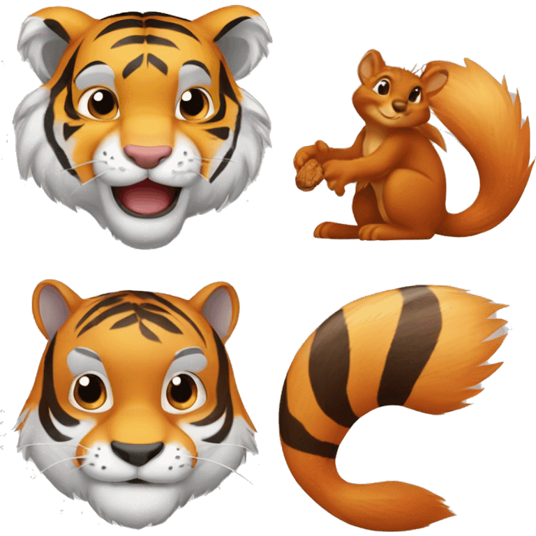 tiger and a squirrel  emoji