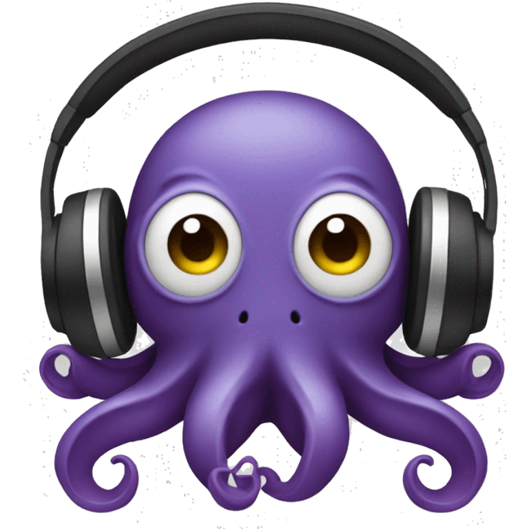 Octopus with headphones on emoji