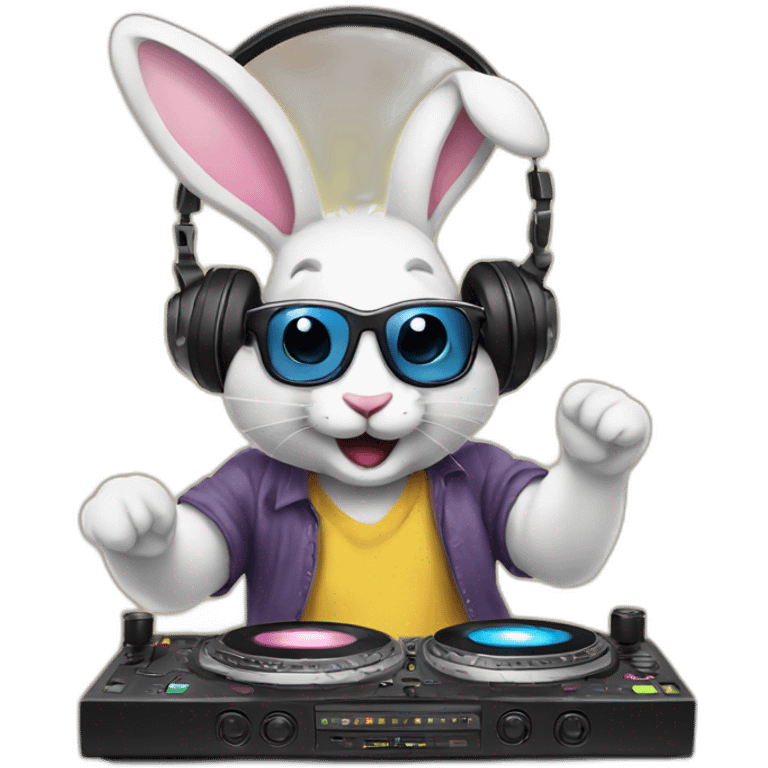 Easter Bunny as a DJ emoji