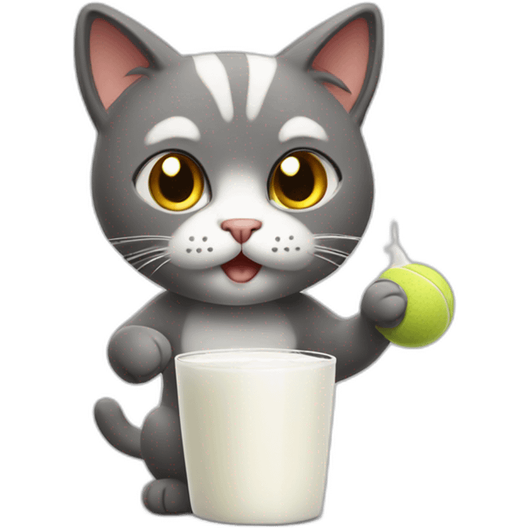 Handball cat drink milk emoji