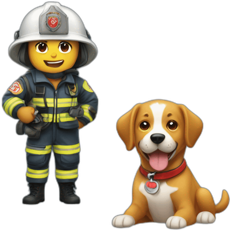 UN bombero con cara de perro emoji