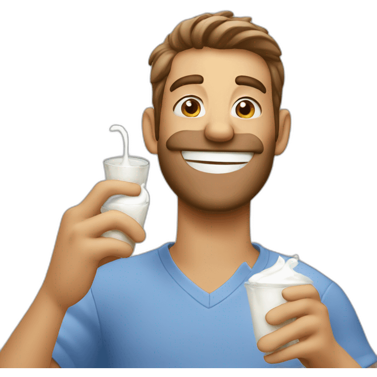 guy enjoys his yogurt emoji