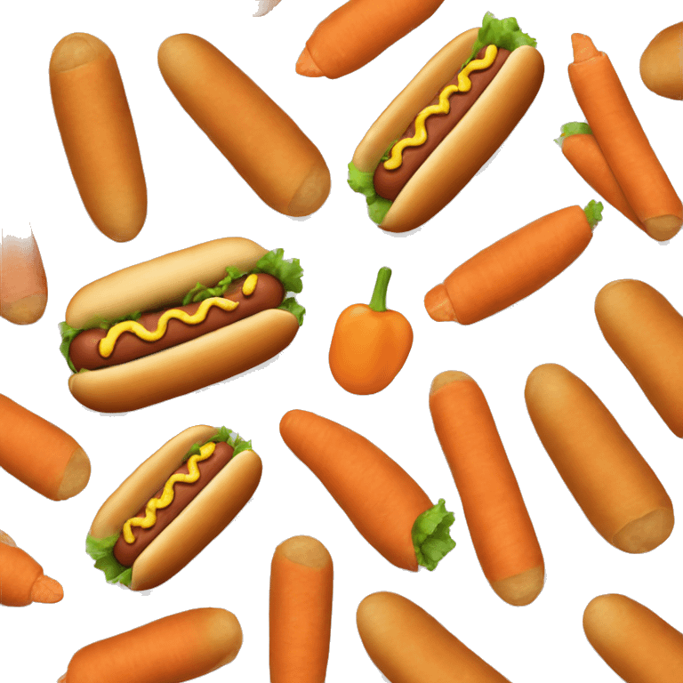 Hotdog eating a carrot emoji