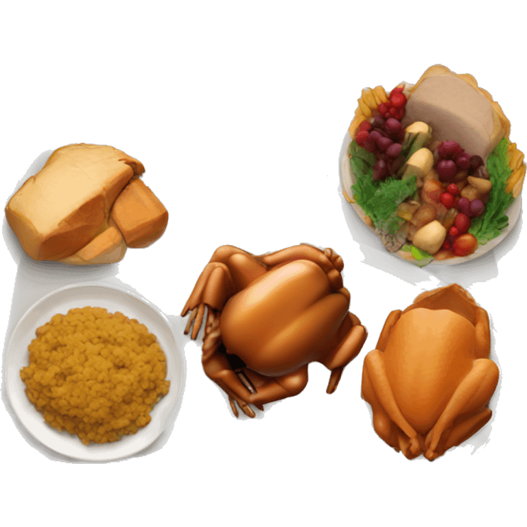 Plate with thanksgiving dinner on iy emoji