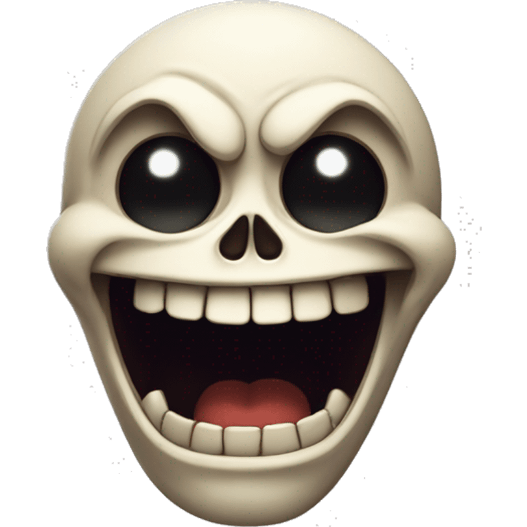 animated skull laughing with slight eye movement, devilish lokk emoji