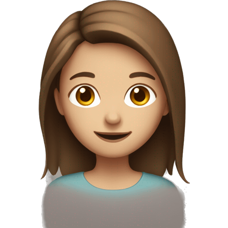 smiling girl with brown hair emoji