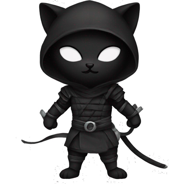 black kitty ninja in mask emoji