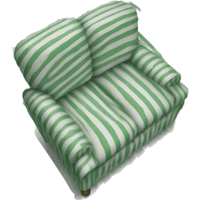 Striped green and white sofa emoji