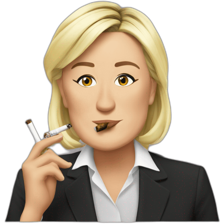 Marine le pen smoking canabis emoji