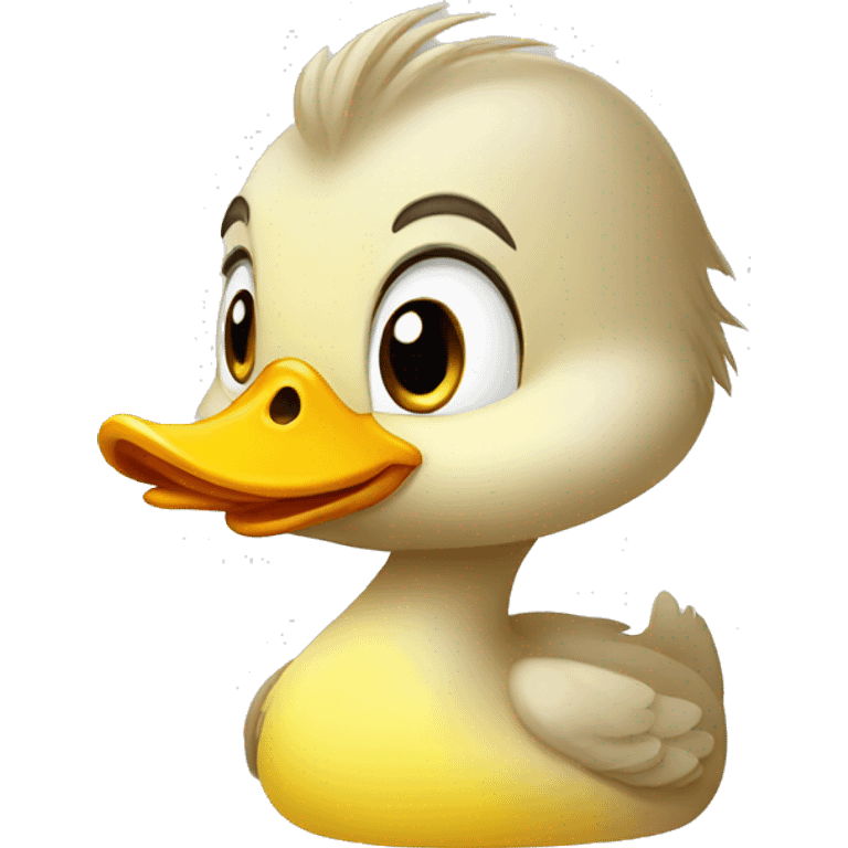 face of a yellow duckling in cartoon style emoji