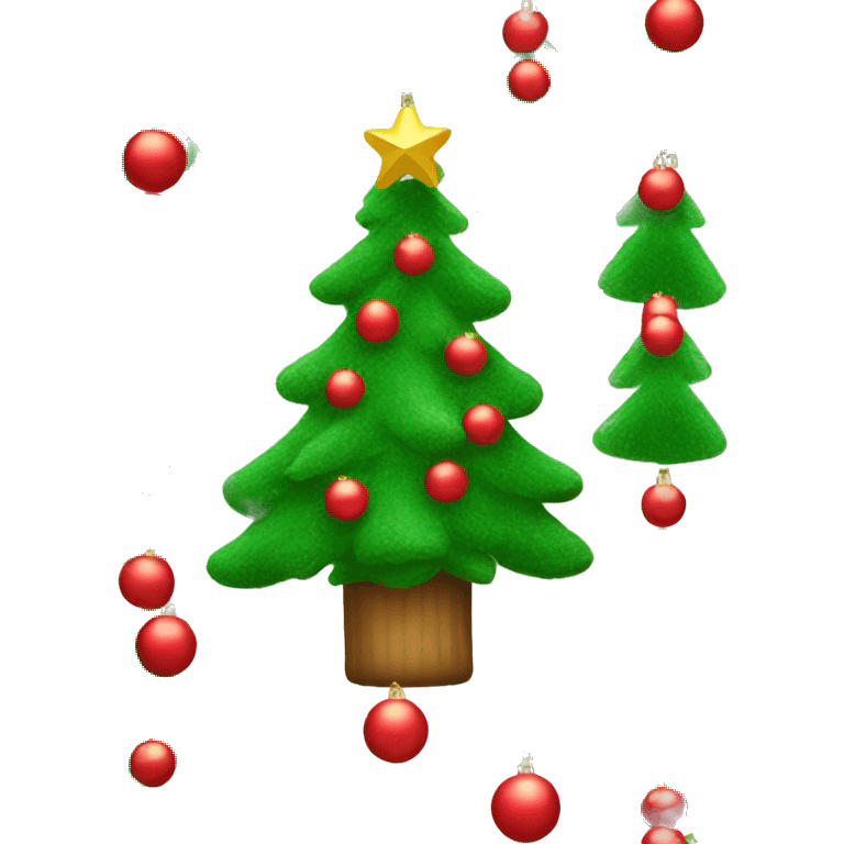 christmas tree with red ornaments   emoji