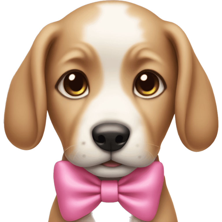 Puppy with a pink bow emoji