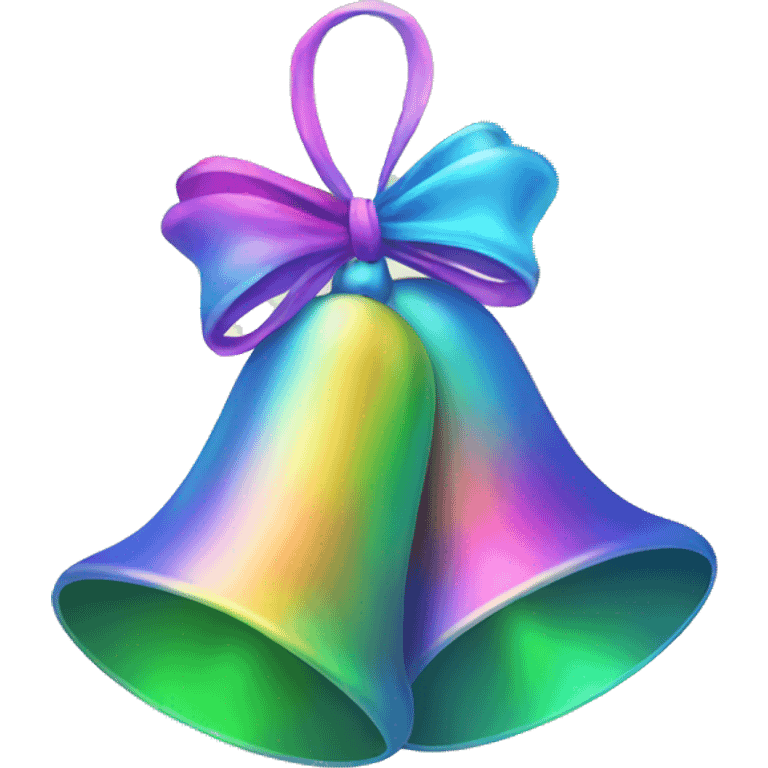 Light rainbow Christmas bells emoji